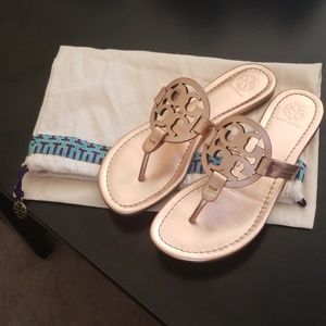 Tory Burch Rose Gold Miller Sandals